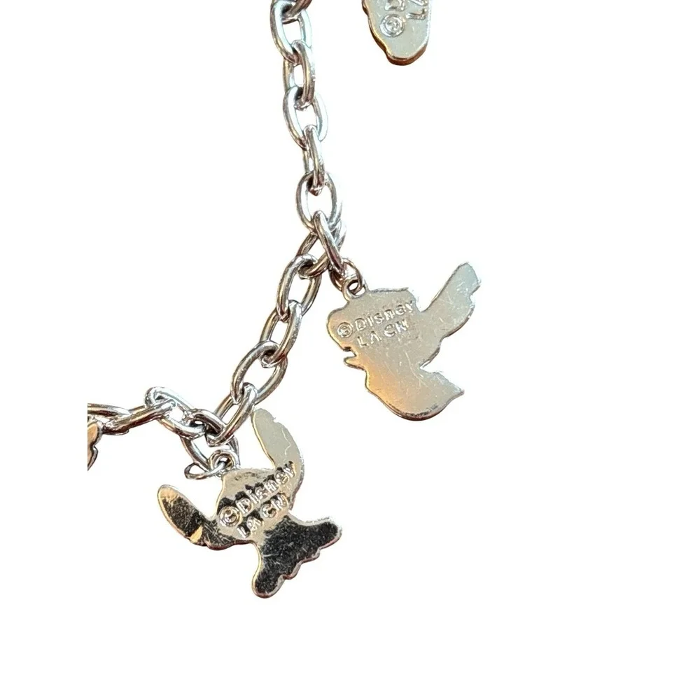 Disney Lilo Stitch Silver Charm Bracelet set of‎ two 'Ohana Means Family' Design